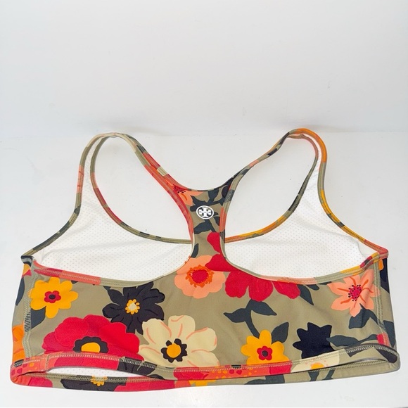 TORY SPORT Sports Bra Printed Floral Racerback Sz Large - Picture 4 of 11